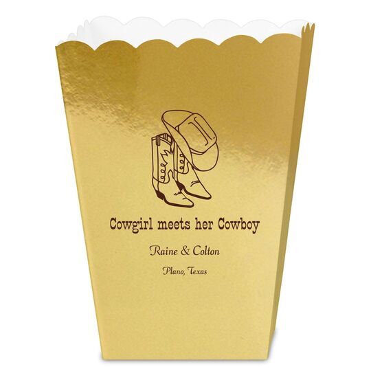 Western Boots & Cowboy Hat Mini Popcorn Boxes